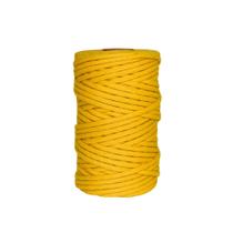 Cordão de Algodão Trancelim 5mm para Artesanato e Macramê Amarelo