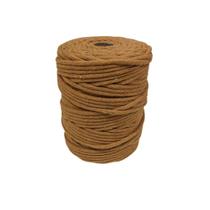 Cordão de algodão Trancelim 6mm para Artesanato e Macrame Caramelo 50 mts
