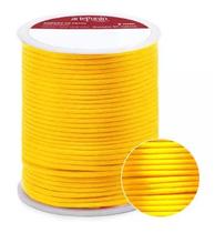 Cordão de cetim 2mm arte punto cd001 cor 006 amarelo canário 50 metros