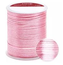 Cordão de cetim 2mm arte punto cd001 cor 157 rosa claro 50 metros