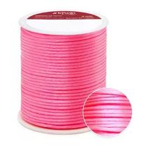 Cordão de cetim 2mm arte punto cd001 cor 158 rosa neon 50 metros