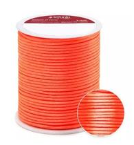 Cordão de cetim 2mm arte punto cd001 cor 162 laranja neon 50 metros
