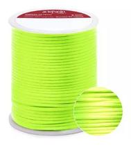Cordão de cetim 2mm arte punto cd001 cor 164 amarelo neon 50 metros