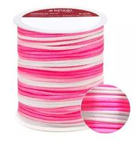 Cordão de cetim 2mm arte punto cd001 cor 181 multicor pink 50 metros Cordão de cetim 2mm arte punto cd001 cor 181 multicor pink 50 metros
