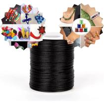 Cordão de cetim fio de seda rabo de rato de 2mm rolo com 50 metros 100% poliéster para artesanatos costura bordado