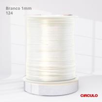 Cordão de Cetim Rabo de Rato Circulo 1mm com 50mts Cor Branco 124