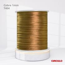 Cordão de Cetim Rabo de Rato Circulo 1mm com 50mts Cor Cobre 7404
