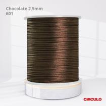 Cordão de Cetim Rabo de Rato Circulo 2,5mm com 50mts Cor Chocolate 601