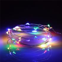 Cordão de cobre Luz de Fada,  Natal LED a PILHA AA 10 metros  - Colorido - 3725