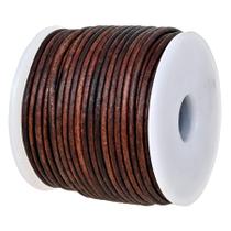 Cordão de couro GENIQUE Real/Genuíno redondo de 1,5 mm, marrom antigo Cordão de couro GENIQUE Real/Genuíno redondo de 1,5 mm, marrom antigo