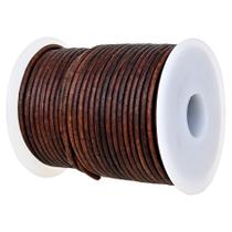 Cordão de couro GENIQUE Real/Genuíno redondo de 2 mm para fabricação de joias