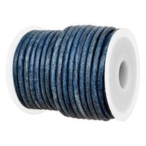 Cordão de Couro Genuíno GENIQUE 3mm Azul Envelhecido 10m Cordão de Couro Genuíno GENIQUE 3mm Azul Envelhecido 10m