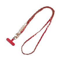 Cordão De Couro Longo Para Celular Feminino Com Corrente De Metal E Pérola, Decoração Universal Para