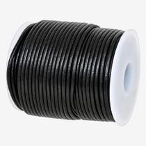 Cordão de couro para colar e pulseiras de 2 mm GENIQUE Black Cordão de couro para colar e pulseiras de 2 mm GENIQUE Black