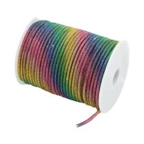 Cordão De Cristal Redondo Colorido De 6mm, Rolo De 2 Jardas, Aplique DIY Para Bolsas, Grampos De