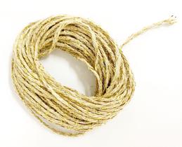 Cordão de Juta com fio dourado - 10 metros - EcoArt Embalagens