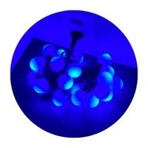 Cordão De Lampadas De Led Formato Bolinhas 4 Metros Luz Fixa Natal Azul Cordão De Lampadas De Led Formato Bolinhas 4 Metros Luz Fixa Natal Azul