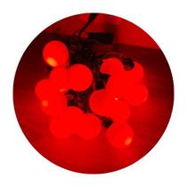 Cordão De Lâmpadas De Led Pisca Formato Bolinha 4 Metros 8 Funções Natal Tomada Cor:Vermelho