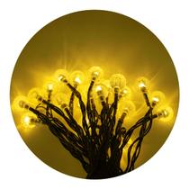 Cordão De Lampadas Led Pisca Formato Bolinha 5 Metros 20L Carregamento Solar Natal Cor:Amarelo