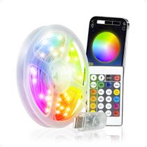 Cordão De Led RGB Controle E Aplicativo Bluetooth A Prova D'Água 10M - Hxt