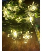 Cordão De Leds Folha Flores Artificiais Decorativas 3m/20 Cordão De Leds Folha Flores Artificiais Decorativas 3m/20