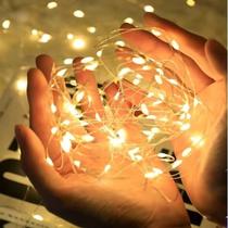 Cordão de Luz Led - Fio / Luz de Fada - Dourado - 3m - Br Festas