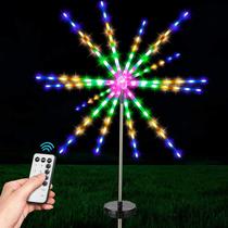 Cordão De Luz Solar Com 112 LEDs Em Formato De Fogos De Artifício, 8 Modos, À Prova d'Água, Para