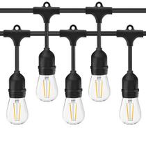 Cordão de Luzes Externo com Prolongador Varal Iluminação 10 Lâmpadas Soquete E27 Decoração Festa Casamento Gambiarra