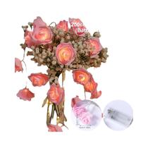 Cordão De Luzes LED Com 10 Flores De Rosa, 2m, Para Decoração De Casamento, Aniversário, Dia Dos