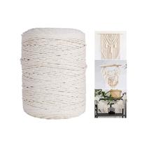 Cordão de macramé 3 mm 300 m 1 kg 100% algodão cru penteado