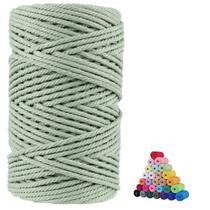 Cordão de macramê invertido, 100% algodão natural, 5 mm x 110 jardas