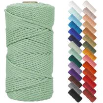 Cordão de macramê NOANTA verde claro 4 mm x 100 m, fibra de algodão Cordão de macramê NOANTA verde claro 4 mm x 100 m, fibra de algodão