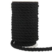 Cordão de macramê Tenn Well Black, corda de algodão de 10 mm de espessura, 15 m de comprimento Cordão de macramê Tenn Well Black, corda de algodão de 10 mm de espessura, 15 m de comprimento