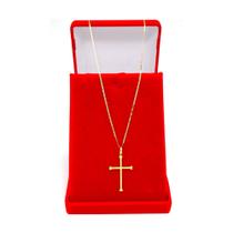 Cordão De Ouro 18k Piastrine Masculino 70cm E Crucifixo Cordão De Ouro 18k Piastrine Masculino 70cm E Crucifixo