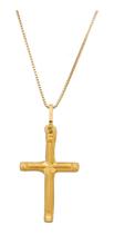 Cordão De Ouro 18k Veneziana 60cm Pingente Crucifixo Fosco Cordão De Ouro 18k Veneziana 60cm Pingente Crucifixo Fosco