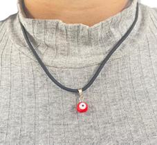 Cordão De Pescoço Olho Grego vermelho redondo 0,5 cm Cordão De Pescoço Olho Grego vermelho redondo 0,5 cm