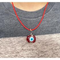 Cordão De Pescoço Vermelho Olho Grego Redondo Vermelho