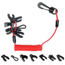 Cordão de segurança para barco TXRXIZ com chave de desligamento de emergência universal, 7 chaves Cordão de segurança para barco TXRXIZ com chave de desligamento de emergência universal, 7 chaves