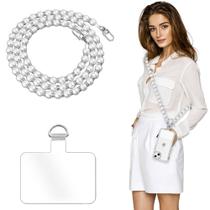 Cordão de telefone celular Turkalla Pearl Beads Crossbody Strap Cordão de telefone celular Turkalla Pearl Beads Crossbody Strap