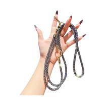 Cordão De Telefone Com Cristais E Strass 2 Em 1, Alça Anti-Perda Com Diamantes Quadrados, Corrente Cordão De Telefone Com Cristais E Strass 2 Em 1, Alça Anti-Perda Com Diamantes Quadrados, Corrente