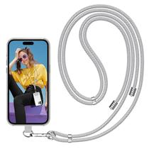 Cordão de telefone SS Crossbody com alça de pescoço ajustável - cinza
