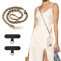 Cordão de telefone TiMovo Universal, corrente de metal de 145 cm, preta Cordão de telefone TiMovo Universal, corrente de metal de 145 cm, preta