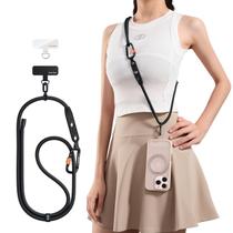 Cordão de telefone TORRAS com presilhas suspensas, alça anti-roubo preta