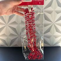 Cordão decorativo para árvore de natal vermelho grande tipo festao enfeite para árvore de natal vermelha cordao plástico