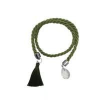 Cordão Decorativo - Verde Pingente Gota e Pompom - 32cm - 1 unidade - Rizzo