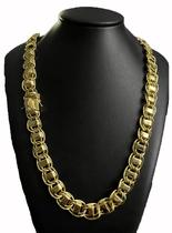 Cordão dubai 15mm banhado a ouro 18k - fecho mão rezendo