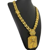 Cordão Dubai 15mm + Pingente 777 - Banhado Ouro 18k