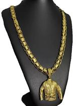 Cordão Dubai Mega 13mm + Pingente Revoada - Banhado A Ouro Cordão Dubai Mega 13mm + Pingente Revoada - Banhado A Ouro