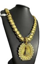 Cordão Dubai Supremo 18mm + Pingente Nossa - Banhado a Ouro