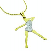 Cordão E Pingente Esportes Olimpíadas Banho De Ouro 18k 3272 Cordão E Pingente Esportes Olimpíadas Banho De Ouro 18k 3272